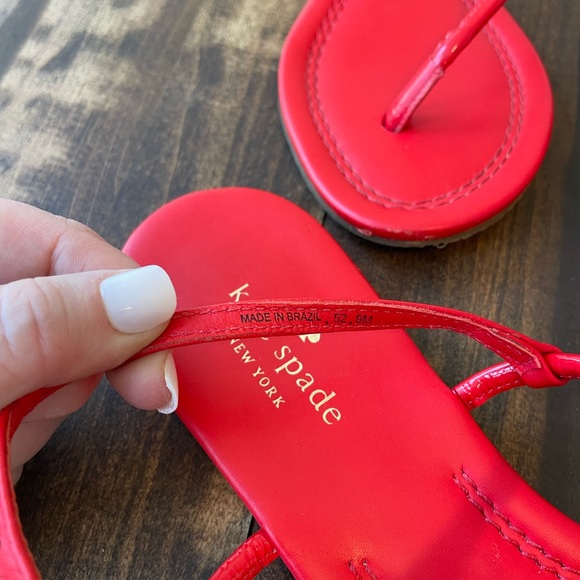 Kate Spade Tracie Bow Sandals Red Size 9 - Picture 6 of 7
